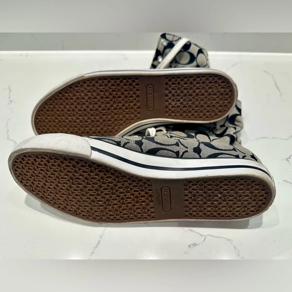 Coach Booney High-Top Sneakers with Monogram and Plaid Pattern - size 8.5B - Picture 6 of 6